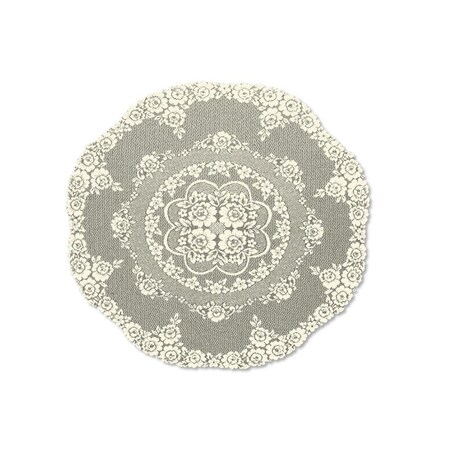 Heritage Lace 43 in. Victorian Rose Round Tipper - Ecru VR-4500E